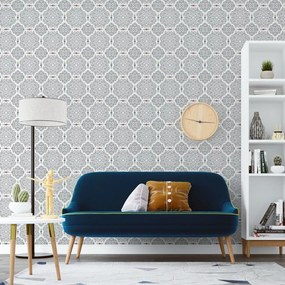 Papel de Parede arabesco preto e branco com detalhes