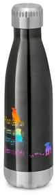 Garrafa Térmica Inox Brilhante 510 ml Cachorro Musical Arco Iris - Chumbo