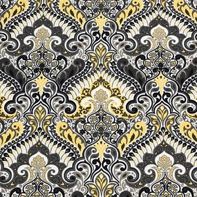 Tecido Belize Estampado Arabesco Amarelo D77 01 Metro - D'Rossi