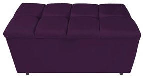 Calçadeira Estofada Manchester 90 cm Solteiro Suede Roxo - ADJ Decor
