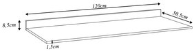 Tampo para Balcão de Cozinha com Rodapé Torfi 120cm MDP/BP  Preto G96 - Gran Belo