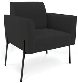 Poltrona Pé de Ferro Preto para Estúdio Marisa Veludo - Preto