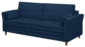 Sofá Decorativo Living 2 Lugares 180cm Coach Veludo Azul G22 - Gran Belo