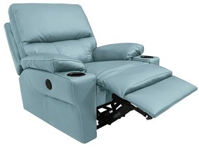 Poltrona do Papai Sala de Cinema Reclinável Mia Power Elétrico Base Fixa Couro Azul Celeste G40 - Gran Belo