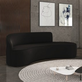 Sofá 4 Lugares Orgânico 220 cm Morgan Veludo D03 - D'Rossi - Preto