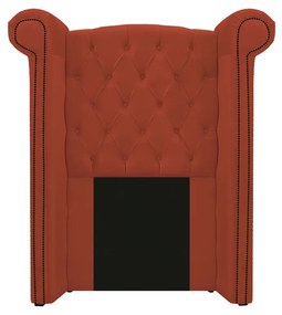 Kit Cabeceira e Calçadeira Veneza 100 cm Solteiro Suede Terracota - ADJ Decor