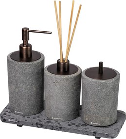 Conjunto Banheiro 3 Pçs Petra - Bronze Escovado  Bronze Escovado