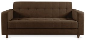 Sofá 03 Lugares Arezzo Suede Marrom Pés Chanfrado Tabaco - D'Rossi