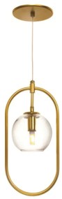 Pendente Oblong 12X16X33,5Cm Globo Ø12Cm Aberto 01Xg9 - Old Artisan Pd... (COBRE FOSCO, FOSCO (Branco))
