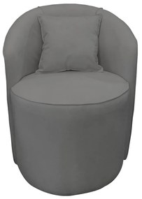 Poltrona Redonda Serena Suede Base Fixa C05 - D'Rossi - Cinza