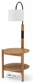 Mesa de Cabeceira Olaria C/ Luminaria Cor Champagne C/ Preto 140cm - 74519 Sun House