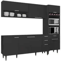 Armário de Cozinha CP02 Para Pia 180cm Pérola Z34 Preto     - Mpozenat