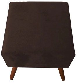 Puff Decorativo Quadrado Malu com Pés Palito Suede Marrom