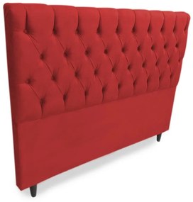 Cabeceira Cama Box Casal King 195cm Nicole Capitonê Suede Vermelho - Sheep Estofados - Vermelho