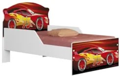 Mini Cama Infantil 148x68cm Proteção Lateral Carro Vermelho Z53 - Mpoz