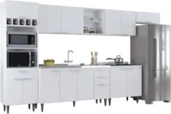 Armário de Cozinha CP06 Com Pia 150cm Pérola Z34 Branco     - Mpozenat