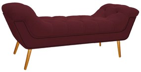Calçadeira Estofada Veneza 195 cm King Size Suede Bordô - ADJ Decor