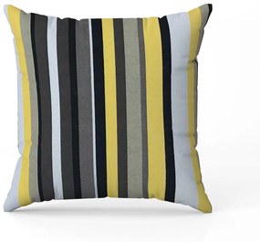 Capa para Almofada Tecido Estampado Listrado Amarelo D74 42x42 cm - D'Rossi