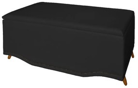 Calçadeira Baú Casal 140cm Greta Pés Palito Suede Preto - Sheep Estofados