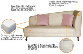 Recamier Heitor 160cm com Almofada Lado Esquerdo Sintético