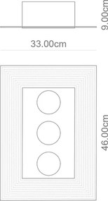 Plafon De Sobrepor Retangular Aluminio Monaco - PRETO