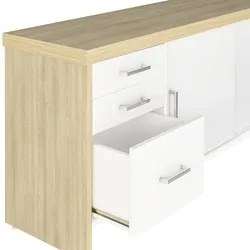Conjunto Balcão Recepção em L e Balcão 2 Portas 3 Gavetas Corp A06 Olm