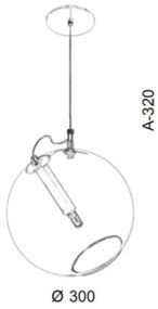Pendente Globo Inclinado Ø30X32Cm Metal E Globo Ø30Cm 01Xg9 |Old Artis... (GRAFITE, CLEAR (TRANSPARENTE))