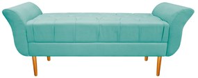 Recamier Estofado Ari 160 cm Queen Size Suede Azul Tiffany - ADJ Decor