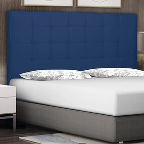 Cabeceira Decorativa Casal 1,40M Tropea Suede Azul Marinho G63 - Gran Belo