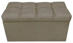 Calçadeira Botonê com Baú 90 cm Suede Marrom Rato - D'Rossi