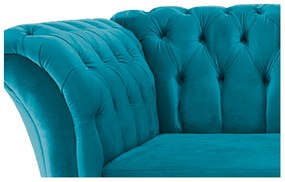 Poltrona Decorativa Chesterfield Sofia Suede Azul Turquesa - ADJ Decor