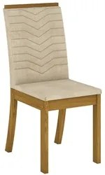 Kit 4 Cadeiras Estofadas para Sala de Jantar Isa Nature/Linho - Henn