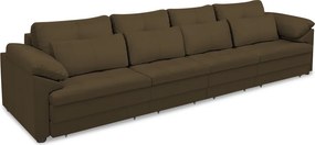 Sofá Retrátil Manual Sala de Estar Nolan Bipartido 339cm Conforto Premium em Couro Cappuccino G58 - Gran Belo