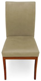 Conjunto 4 Cadeiras Raquel para Sala de Jantar Base de Eucalipto Suede Nude