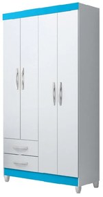 Guarda Roupa Roupeiro Infantil 4 portas 2 Gavetas Quadriflex