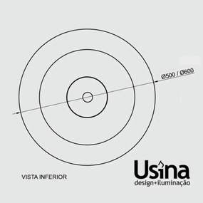 Pendente Tule Ø50X25,5Cm 1Xmr16 - Usina 25122/50 (BT - Branco Texturizado, TT-M - Titânio Metálico)