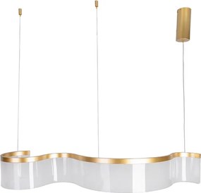 Pendente Led Metal Acrílico Dourado 28w 3000k Atenas
