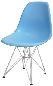 Cadeira Eames Polipropileno Azul Claro Base Cromada - 14908 Sun House