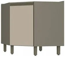 Balcão Canto Oblíquo 1 Porta 100% MDF Sem Tampo Connect Duna/Cristal -