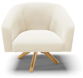 Poltrona Decorativa Giratória MA30 Stella Veludo Bege D03 - D'Rossi