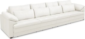 Sofá Retrátil Manual Sala de Estar Nolan Bipartido 339cm Conforto Premium em Couro Branco G58 - Gran Belo