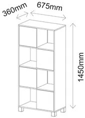 Estante Home Office 4 Portas 4 Nichos Mobile Wally Preto - Artany