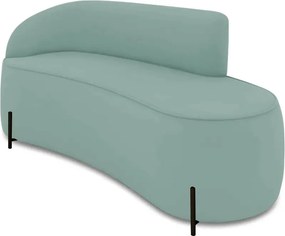 Sofá 2 Lugares Orgânico 160cm Pé Preto Morgan Veludo/Cotelê - Menta