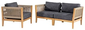 Conj. Sofa 02 Lugares Cordas + Poltrona Cordas Cannes Mel - 72396 Sun House