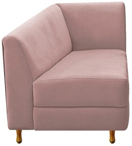 Recamier Valéria 160cm Lado Esquerdo Suede Rosê - ADJ Decor