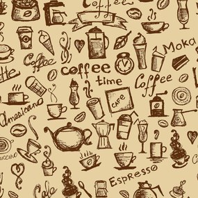 Papel de parede adesivo coffe marrom e bege