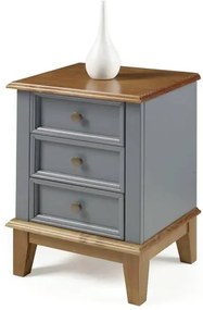Mesa de Cabeceira Filipa 3 Gavetas cor Cinza 42cm - 64402 Sun House