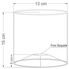 Cúpula Abajur Cilíndrica Cp-8001 Ø13x15cm Branco