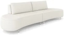 Sofá 4 Lugares 240cm Orgânico Pé Ferro Nagai Bouclê Cru Z55 - Mpozenat