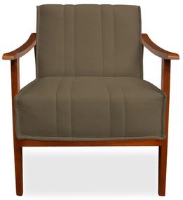 Poltrona Decorativa Vincenzza Veludo Marrom